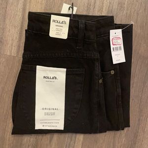 Rolla’s Original Slim-Fit Straight-Leg Jeans in Black